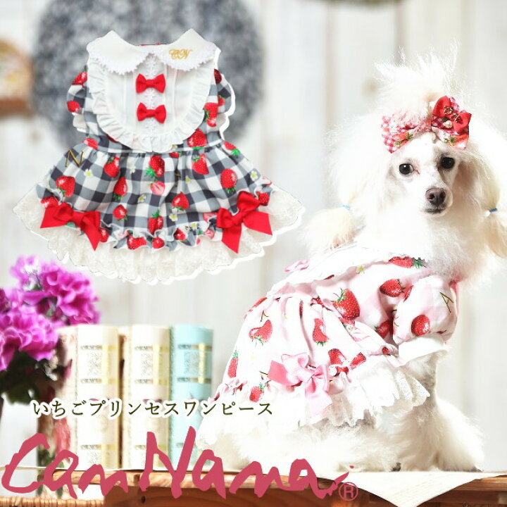 楽天市場】きゃんナナ 犬服 春 夏 ワンピース CANNANA いちご 