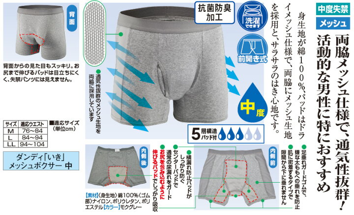 最大88%OFFクーポン 中度 5枚組 失禁パンツ 男性用 ダンディ いき ボクサー グレー - サンライズクラブ shipsctc.org 最大88%OFFクーポン 中度 5枚組 失禁パンツ 男性用 ダンディ いき ボクサー グレー - サンライズクラブ shipsctc.org