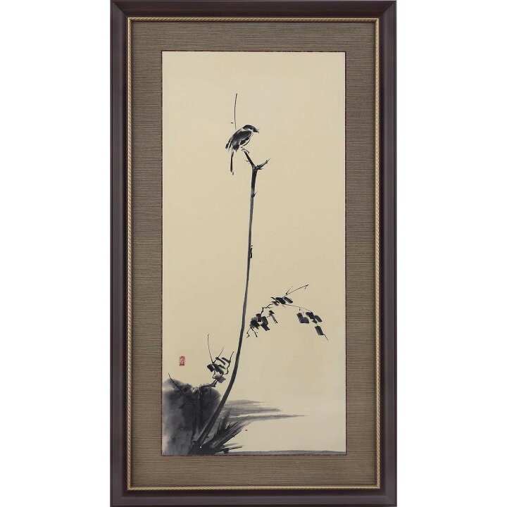 楽天市場】宮本武蔵 枯木鳴鵙図 複製絵画 額装 美術品 レプリカ : 光 