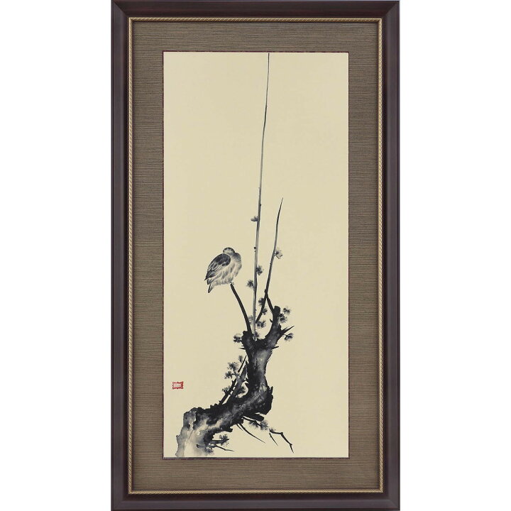楽天市場】宮本武蔵 紅梅鳩図 複製絵画 額装 美術品 レプリカ : 光 