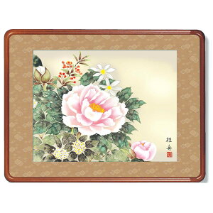 四季花 長江桂舟 額装 日本画 美術品 絵画