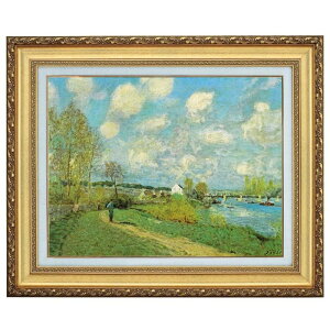 シスレー「川のある風景」10号 立体複製名画 美術品 インテリア