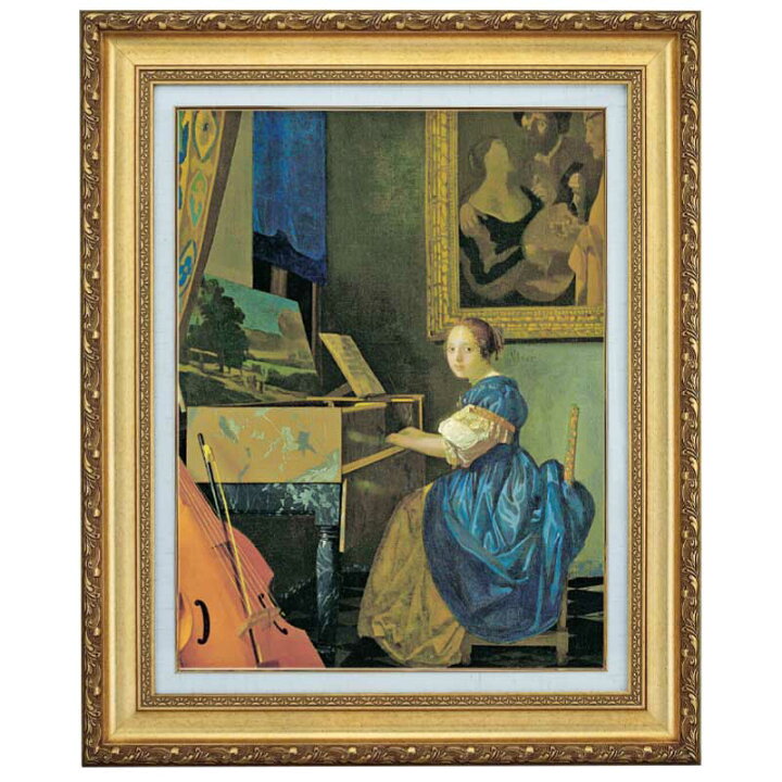 楽天市場】フェルメール「ヴァージナルの前に座る女」6号 立体複製名画 