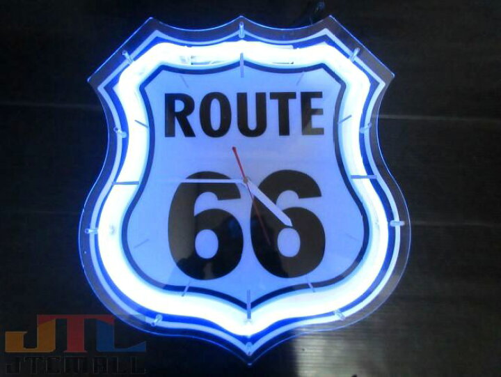 楽天市場】大型 ルート66 ROUTE66 ネオン クロック 時計 インテリア 