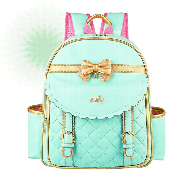 【大容量・軽量】ビッグリボンアレンジリュックサック/デイバッグ （グリーン） ミントグリーンリボンリュック
