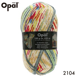 【人気No.1】 毛糸 Opal オパール Hundertwasser 2104 ソックヤーン てあみ かぎ針 棒針 ニット 手編み 編み物 手芸 ハンドメイド 手作り