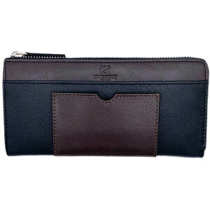 【ラッピング袋無料】メンズ 財布 ファスナー HIROKO KOSHINO HOMME コシノヒロコ バイカラー L字ファスナー長財布 hks-2 革 財布 メンズ財布 ブラック 黒 緑 紺 小銭入れあり お父さん 男性用 プレ