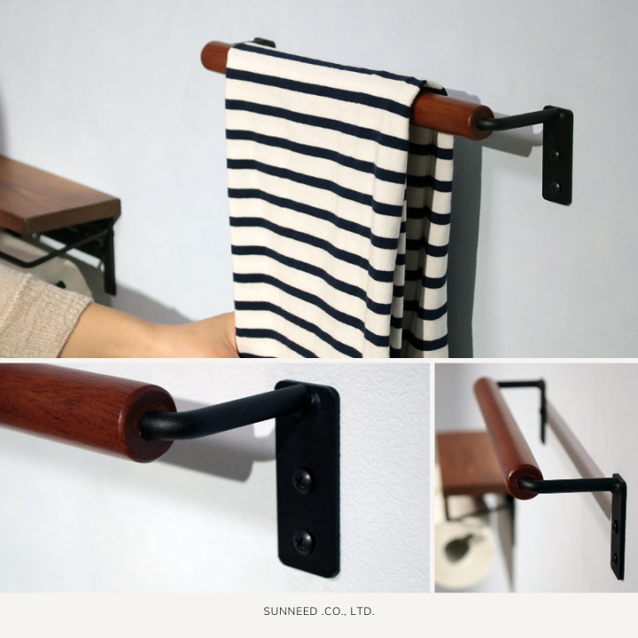 楽天市場】タオルハンガー 木製 アイアン タオルハンガー タオル掛け