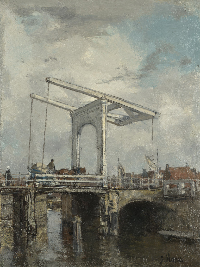 オランダの街のはね橋 ヤコブ・マリス 油絵 F12サイズ 選べるサイズ 選べる額縁 複製画 絵画 油彩画 606x500mm F12号 油彩画