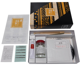 【金箔工芸】金箔貼りセット金箔 セット 用具 道具 金色 ゴールド 金 銀箔 シート 工作キット 工芸品 工芸 工作 塗装 おうち時間 キット 暇つぶし グッズ 老人 大人 装飾 手芸 手作りキット デコレーション デコアート DIY プレゼント 装飾用 塗装用 送料無料