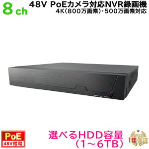 hƃJp PoE48Vd 8CH NVR^@(IׂHDDe) 4K(800f) 500fPoEĎJΉ PoE ^ L^ 掿HDMI X}zAvŉuĎyzKC-12885