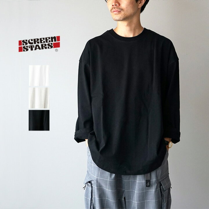 楽天市場】Tシャツ 長袖 ロンT カットソー クルーネック スクリーン  