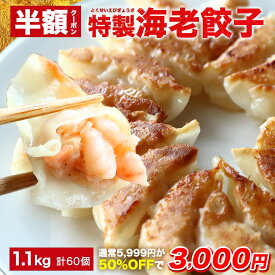 【クーポン利用で半額★11日1時59分まで】5,999円→3,000円 極上えび餃子60個 1.1kg ぷりぷりのぶつ切りの海老を使用！ 餃子計画 餃子 ぎょうざ ギョウザ 生餃子 えび餃子 エビ餃子 海老餃子 えび エビ 海老 冷凍餃子 冷凍生餃子 冷凍食品