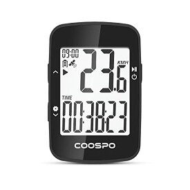 COOSPO サイクルコンピュータ GPS サイコン 無線 サイクリングコンピュータ ワイヤレス 自転車スピードメーター バッテリー内臓 アプリ対応 IPX7級防水 2.3インチディスプレイ Strava同期 速度計