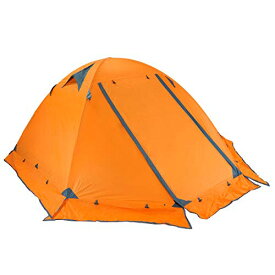 TRIWONDER 2人用 テント 4シーズン 山岳テント 軽量 防水 バックパック キャンプ ツーリング 登山 てんと 二重層 テント (オレンジ - 2人用 スカート付 )