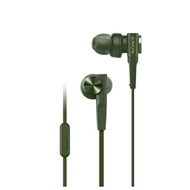 ソニー イヤホン 重低音モデル MDR-XB55AP : カナル型 リモコン マイク付き グリーン MDR-XB55AP G