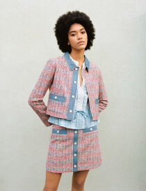 maje(マージュ) Tweed jacket with denim contrasts ジャケット