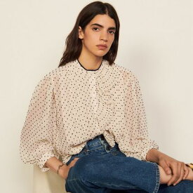 sandro サンドロ Floaty shirt with jabot collarトップス