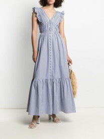 Self-Portrait セルフポートレート Stripe Cotton Maxi Dress ワンピース