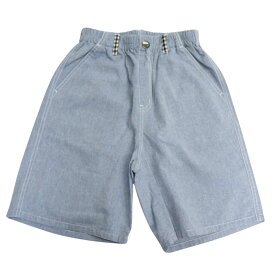 【SALE 10％OFF】ハーフパンツ ダンガリー チェック 配色 綿100% 子供服 男の子 ボーイズ 春 夏 110 120 130 140 150 160 半ズボン ズボン パンツ シェフパンツ コットン 通気性 爽やか 涼しい シンプル 通園 通学 ネイビー ブルー ギンガム ウエストゴム ポケット ダンス