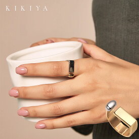 【楽天1位受賞】 リング 指輪 豆 方型リング フォークリング 調整可 サージカルステンレス ステンレス シルバー ゴールド k18 仕上 金属アレルギー 対応 リング ニッケルフリー アクセサリー 母の日 クリスマス プレゼント レディース シンプル ジュエリー kikiya