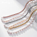 【11/12 9:59まで★最大50%OFF】ネックレス バロックパール 天然パールネックレス 太め レディース チェーン 49cm 調節可 ニッケルフリー アクセサリー シルバー ゴールド ピンクゴールド k18 仕上 金属アレルギー 対応 ネックレス 母の日
