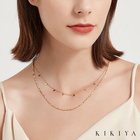 ネックレス 2連ネックレス レディース ハワイアン サージカルステンレス 316L ステンレス チェーン 50cm シルバー ゴールド 18k k18 18金 仕上げ ニッケルフリー アクセサリー 金属アレルギー ネックレス 母の日 誕生日プレゼント 女性 レディース シンプル ジュエリー