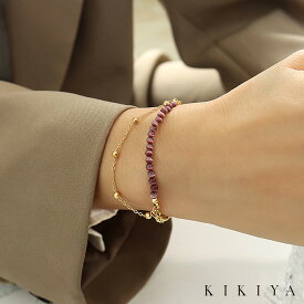 【POINT UP★最大50%OFF】 ブレスレット 天然石 キャッツアイ 二連 チェーンブレスレット 19cm ハワイアン サージカルステンレス ステンレス ニッケルフリー アクセサリー 金属アレルギー対応 ブレスレット プラチナ ゴールド k18 仕上 誕生日プレゼント