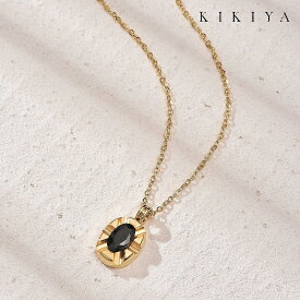 【POINT UP★最大50%OFF】 ネックレス オブシディアン こくようせき 天然石 つけっぱなし レディース チェーン 45cm ハワイアン サージカルステンレス ステンレス ゴールド k18 仕上 金属アレルギー 対応 ネックレス ニッケルフリー アクセサリー