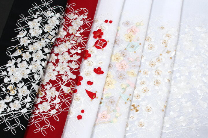 楽天市場】半襟 刺繍半襟 半衿 留袖用 白地/七宝梅宝尽くし文(白刺繍 