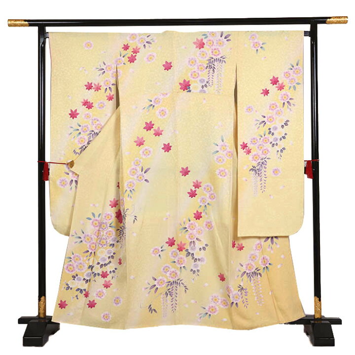 楽天市場】【レンタル】【成人式振袖レンタル レモンイエロー系 桜 