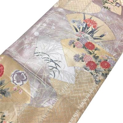 楽天市場】袋帯 四季の鮮やかな花模様 地紙紋 金糸 O-3176 : リユース