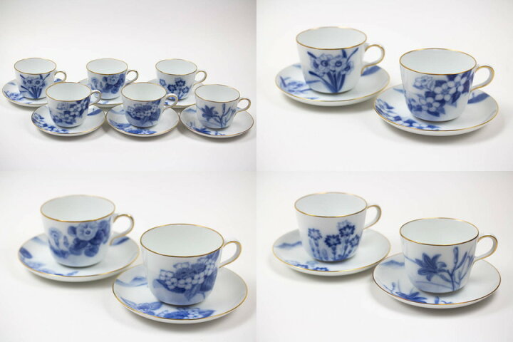 楽天市場】大倉陶園 御用邸の花 カップ＆ソーサー 6客セット 共箱 中古 