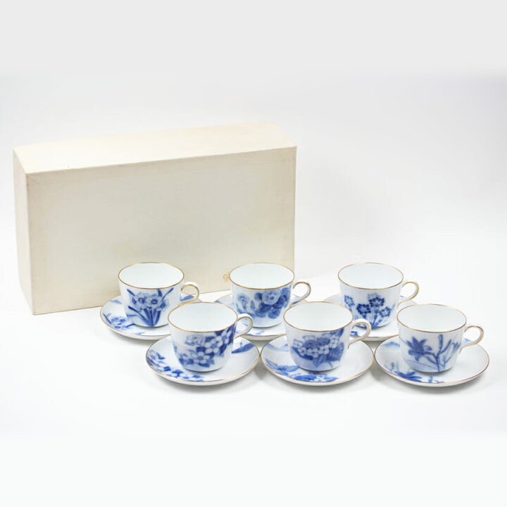 楽天市場】大倉陶園 御用邸の花 カップ＆ソーサー 6客セット 共箱 中古 