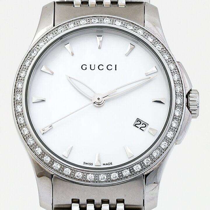 楽天市場】グッチ 126.5 Gタイムレス クオーツ デイト ダイヤベゼル  