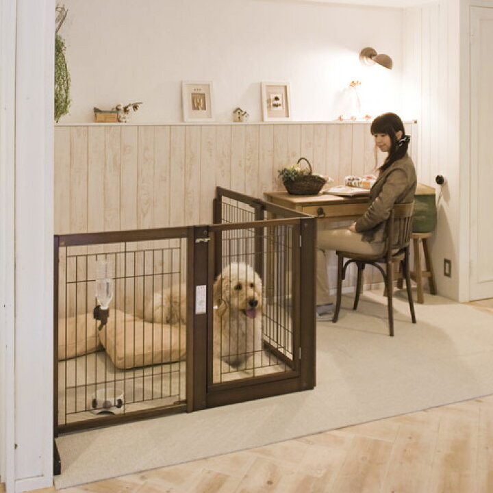 ペットゲート システム ゲート BF80 室内用 犬用 間仕切り 自立型 木製 ドア付き 日本製 置くだけ