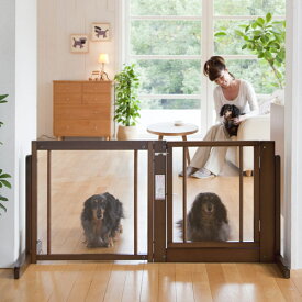 [ システムゲート BF 60 アクリル ]犬用 ペットゲート 小型犬 ドア付き 置くだけ 室内用 木製 自立型 間仕切り 日本製 kiinus キーヌス ペット家具