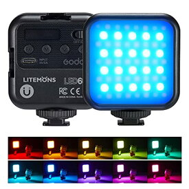Godox LITEMONS LED6R RGB LEDビデオライト 3200K-6500K CRI 95 13種FXライトエフェクト HSIモード マグネットデザイン 大容量電池 Youtube/生放送/撮影用 並行輸入品