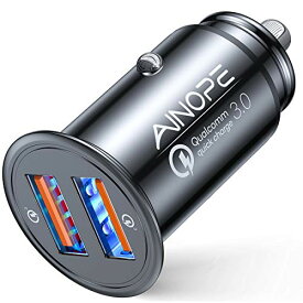 AINOPE シガーソケット usb デュアルQC3.0ポート 36W/6A 超小型 カーチャージャー すべての金属 しがーソケット 高速車の充電器 急速充電 に iPhone 13 12 11 Pro Max/XR/X, iPad Air 2/M