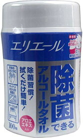 エリエール ウェットティッシュ 除菌 アルコールタイプ ボトル 本体 100枚 除菌できるアルコールタオル4個セット
