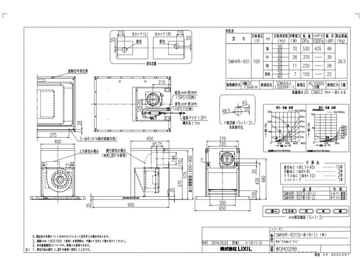 楽天市場】レンジフード 富士工業製（LIXIL） SMHVR-931SI(R/L) 間口 