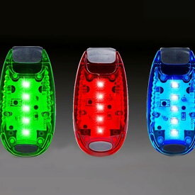 セーフティーライト LED ランニング LEDライト 5個 クリップ型 夜ラン 自転車 散歩 高速 点滅 反射 電池付 送料無料【メール便】