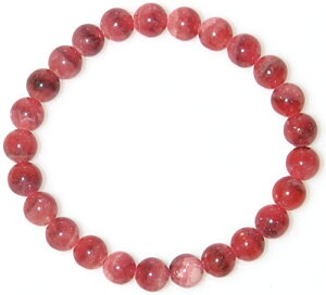 A 透明感の高いインカローズ8mmブレスレット【15cm 16.5cm 18cm 20cm】【4月7月 誕生石】ロードクロサイト クリスタル クオーツ 天然石 数珠 アクセサリー ジュエリー パワーストーン メンズ レデ