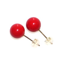楽天市場】8mm ピアス 赤珊瑚の通販