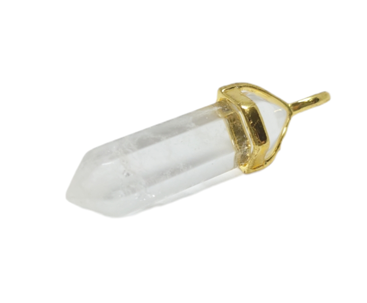 水入り虹入り ダブルポイント 強いパワー 天然両剣 原石水晶