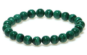 AAA 縞模様が美しい マラカイト (孔雀石) 8mm ブレスレット【15cm 16.5cm 18cm 20cm】【12月誕生石】孔雀石 洞察力 直観力 再会 恋の成就 健康 リズム ギフト 数珠 念珠 天然石 パワーストーン レディ