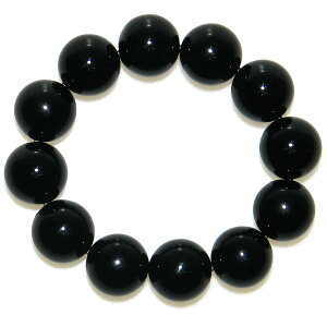 超BIG 18mm ブラックオニキス ブレスレット【8月 誕生石】【18cm 20cm 22cm 24cm】onyx 黒瑪瑙 成功 魔除けの石 天然 数珠 念珠 アクセサリー メンズ レディース パワーストーン  情熱 パワー 冷