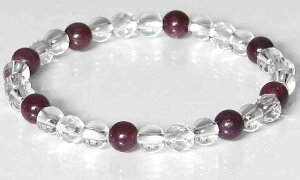 AAグレード 直径6mmのルビー&水晶・幸運ブレスレット【4月 7月 誕生石】【16.5cm】誠実 忠実 真実 徳望 数珠 念珠 天然石 パワーストーン レディース メンズ ジュエリー アクセサリー