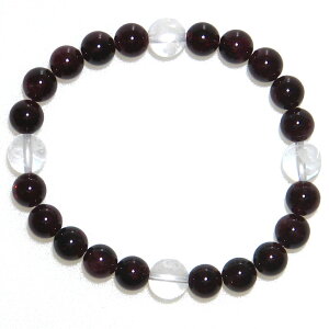 可愛い8mm 水晶 四神 & ガーネット 6mm ブレスレット【1月 4月 誕生石】 【15cm 16.5cm 18cm 20cm】最強四神 情熱 浄化 健康 リズム ギフト 数珠 念珠 天然石 パワーストーン レディース メンズ ジュ