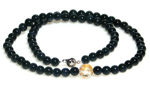 金龍水晶 12mm&ホークスアイ(ブルータイガーアイ) 8mm 飛躍 ネックレス【60cm】【4月 10月 誕生石】【留め金具ニューホック使用、便利!】最強金龍 虎目石 quartz クオーツ 天然石 数珠 アクセサ